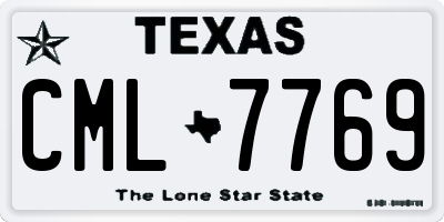 TX license plate CML7769