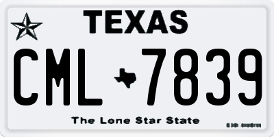 TX license plate CML7839