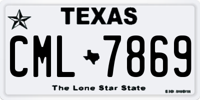 TX license plate CML7869