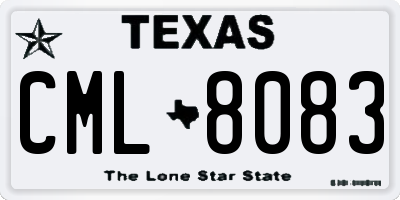 TX license plate CML8083