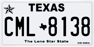 TX license plate CML8138