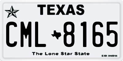 TX license plate CML8165
