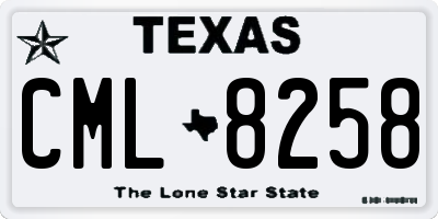 TX license plate CML8258
