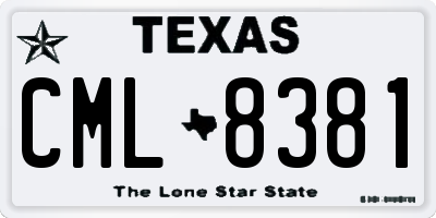 TX license plate CML8381