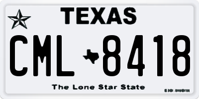 TX license plate CML8418