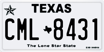 TX license plate CML8431