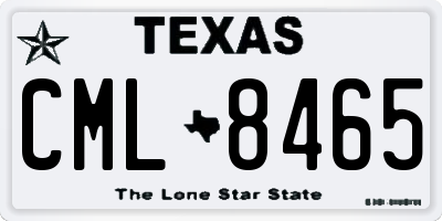TX license plate CML8465