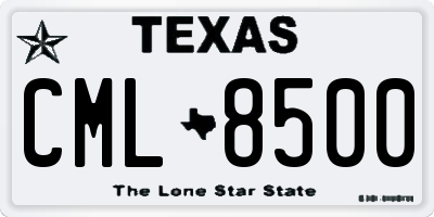 TX license plate CML8500