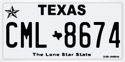 TX license plate CML8674