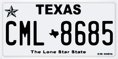 TX license plate CML8685