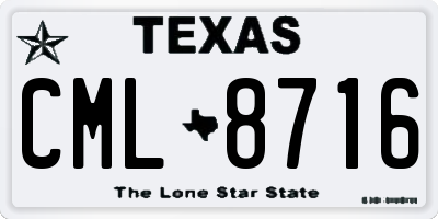 TX license plate CML8716