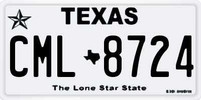 TX license plate CML8724
