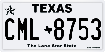 TX license plate CML8753