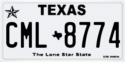 TX license plate CML8774