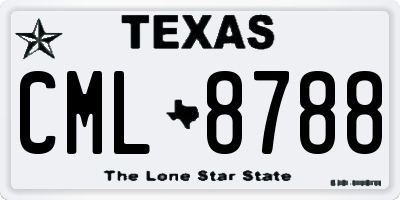 TX license plate CML8788