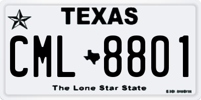 TX license plate CML8801