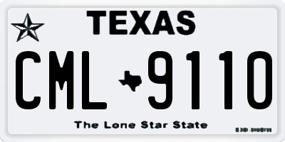 TX license plate CML9110