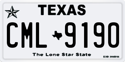 TX license plate CML9190