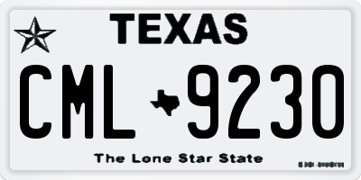 TX license plate CML9230