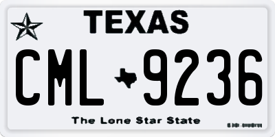 TX license plate CML9236