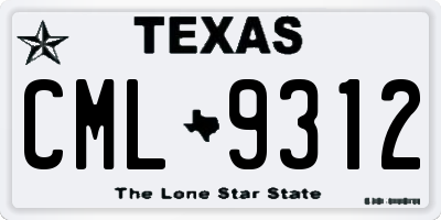 TX license plate CML9312