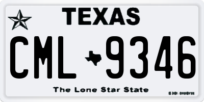 TX license plate CML9346