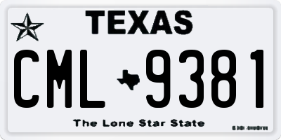 TX license plate CML9381