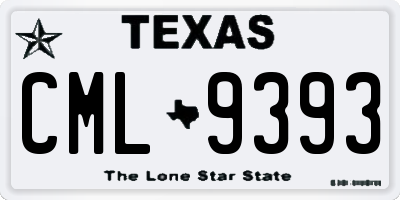 TX license plate CML9393