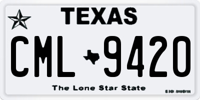 TX license plate CML9420