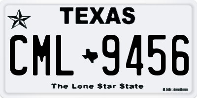 TX license plate CML9456