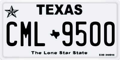 TX license plate CML9500