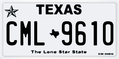TX license plate CML9610
