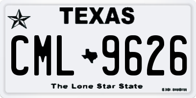 TX license plate CML9626