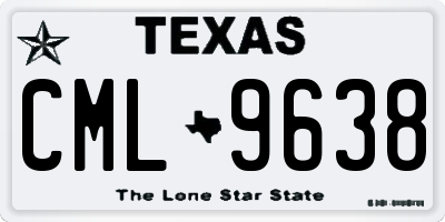 TX license plate CML9638