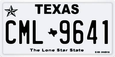TX license plate CML9641