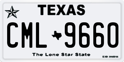 TX license plate CML9660