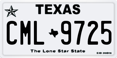 TX license plate CML9725