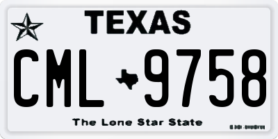 TX license plate CML9758
