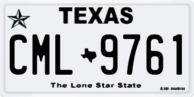 TX license plate CML9761