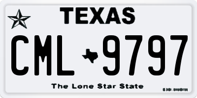TX license plate CML9797