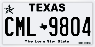 TX license plate CML9804