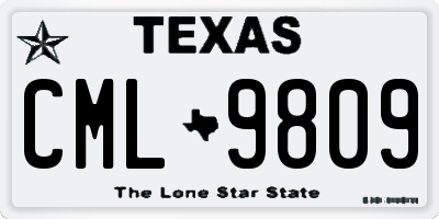 TX license plate CML9809