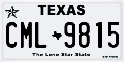 TX license plate CML9815