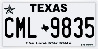TX license plate CML9835