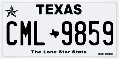 TX license plate CML9859