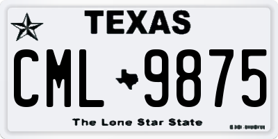 TX license plate CML9875