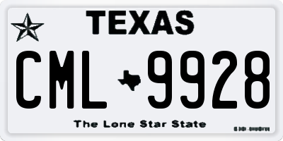 TX license plate CML9928