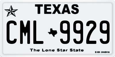 TX license plate CML9929