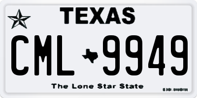 TX license plate CML9949