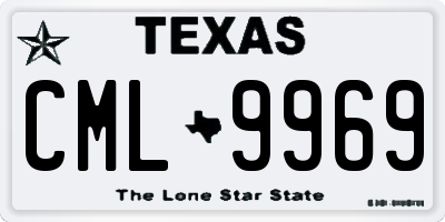TX license plate CML9969